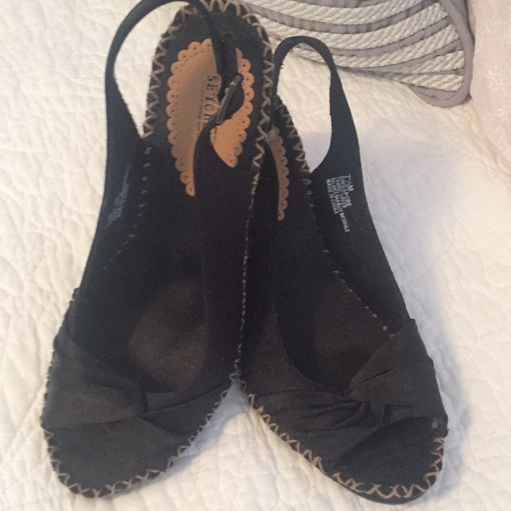 Seychelles black cork style shoes